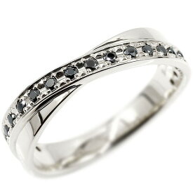 プラチナ リング ブラックダイヤモンド クロス ピンキーリング 指輪 pt900 宝石 ユニセックス 男女兼用 人気
