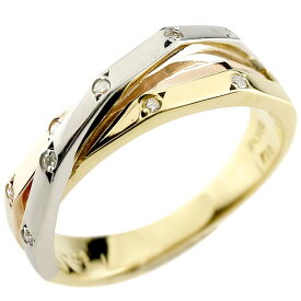 プラチナ リング メンズ 普段使い ダイヤモンド 3色 指輪 ダイヤ ピンキー スリーカラー ゴールド 幅広 太め 指輪 人気 男性 シンプル ファッションリング スタンダード プレゼント ギフト
