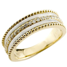 婚約指輪 エンゲージリング ダイヤモンドリング 指輪 シンプル ダイヤ 幅広 太め 指輪 シンプル コンビ イエローゴールド プラチナ アンティーク風 つや消し ミル打ち レディース の 人気 ギフト ファッションリング ジュエリー 大人 おしゃれ 普段使い