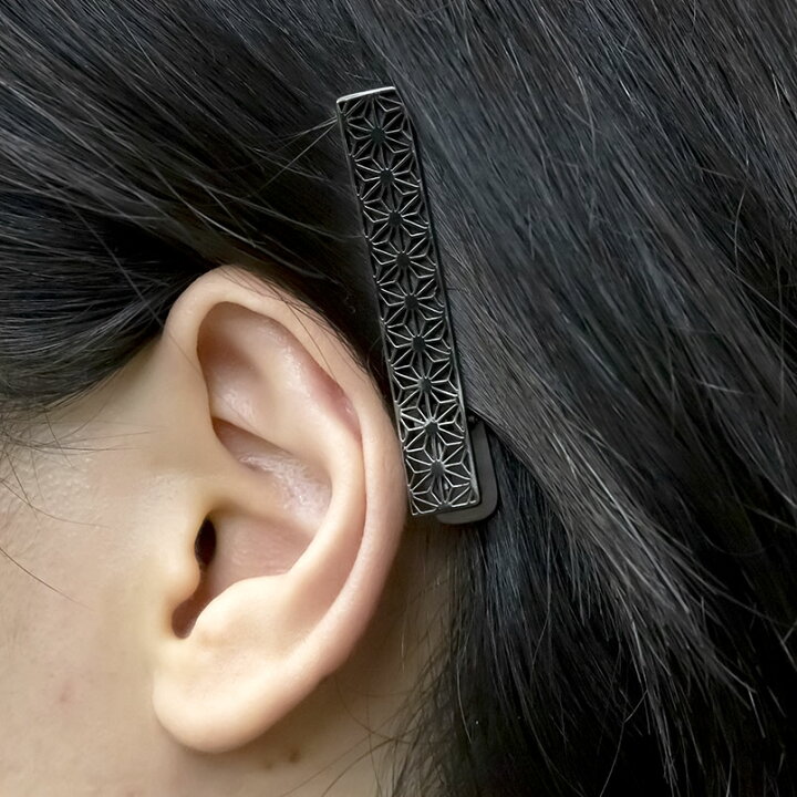 楽天市場 ヘアクリップ メンズジュエリー シルバー925 ブラックメッキ 麻の葉 模様 和柄 切子 透かし ネクタイピン タイホルダー タイバー マネークリップ 男性用 送料無料 ジュエリー工房アトラス