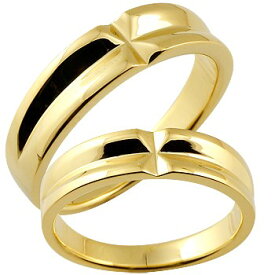 ペアリング ゴールド 2個セット 18金 リング 結婚指輪 18k クロス シンプル マリッジリング イエローゴールドk18 ストレート 男性 女性 人気 ウェディング 結婚式 記念日 誕生日 ファッションリング 大人 プレゼント ギフト 普段使い