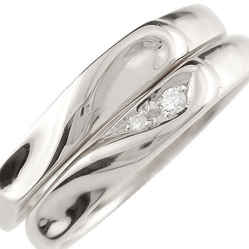 ペアリング カップル プラチナ 結婚指輪 2個セット pt950 ダイヤ ダイヤモンド ハート ペア 指輪 リング マリッジリング シンプル 送料無料 LGBTQ 男女兼用 プレゼント