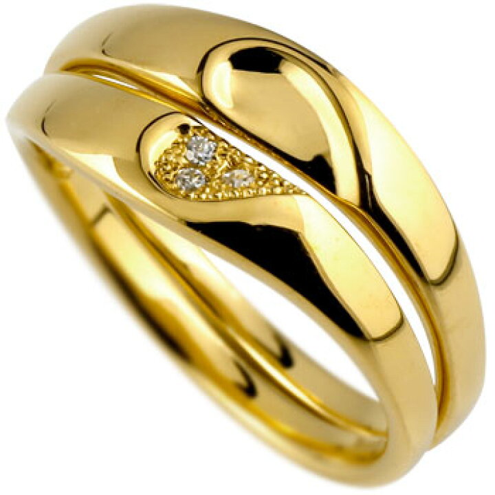 楽天市場】ペアリング ゴールド 2個セット 18金 リング 結婚指輪 18k 