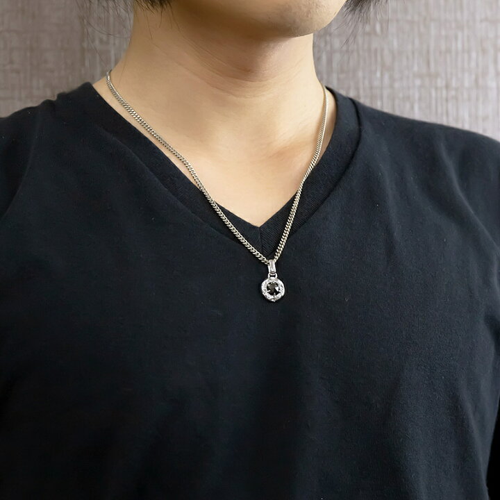 楽天市場】ネックレス メンズ ブラックダイヤモンド シルバー 喜平用 