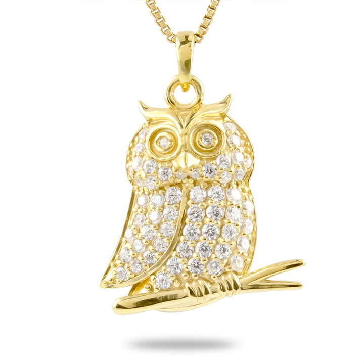 楽天市場】18金 ペンダント ネックレス ダイヤ ダイヤモンド フクロウ  