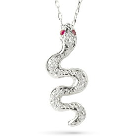 シルバー ネックレス ルビー ダイヤモンド ヘビ ペンダント sv925 蛇 スネーク アミュレット 個性的 人気 ユニセックス 男女兼用