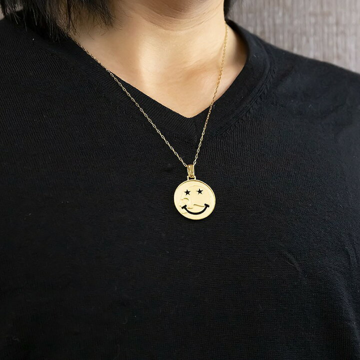 楽天市場】10金 ペンダントトップ ネックレス ゴールド スマイル  