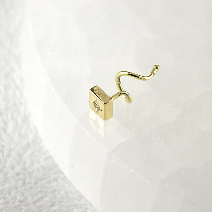 楽天市場】18金 ピアス k18 片耳 ダイヤモンド キャッチのいらない 