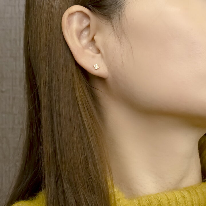 楽天市場】18金 ピアス k18 片耳 ダイヤモンド キャッチのいらない 