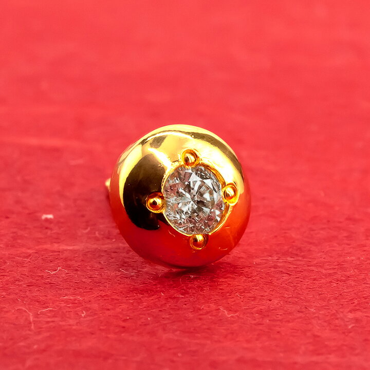 楽天市場】24金 ピアス 純金 ダイヤモンド 大粒 片耳 キャッチの 
