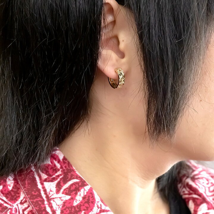 楽天市場】フープピアス 大きめ 18k 18金 ピアス イエローゴールドk18  