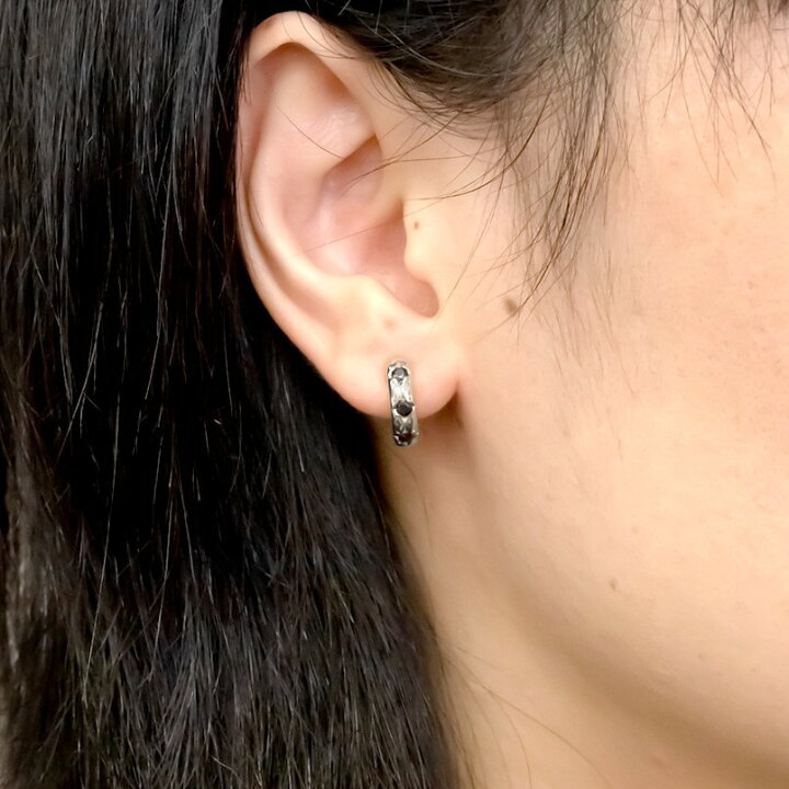 楽天市場】ピアス メンズ プラチナ フープピアス フープ ブラック 