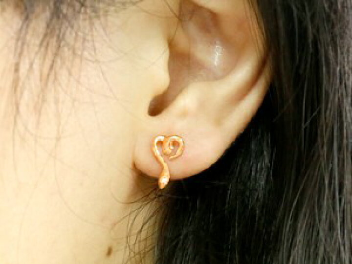 楽天市場】18金 ピアス 18k 片耳 蛇 スネーク ヘビ スタッドピアス  