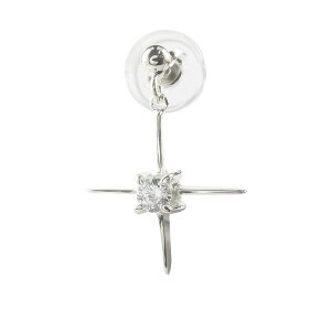 プラチナ ピアス レディース クロス 片耳用 ダイヤ ダイヤモンド 一粒 Pt900 シンプル 4月誕生石 女性 十字架 華奢 スタッドピアス おしゃれ 大人 人気