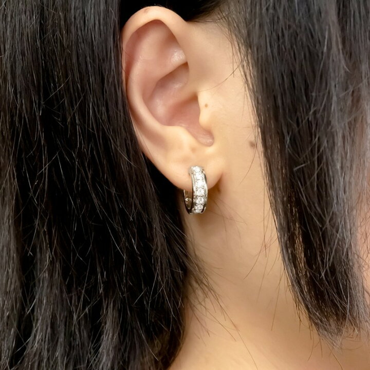 楽天市場】【ポイント10倍セール】 プラチナ フープピアス 片耳 