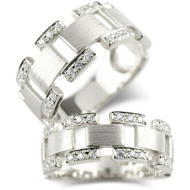 ペアリング 結婚指輪 シルバー ダイヤモンド 幅広 太め 透かし 指輪 sv925 ダイヤ マリッジリング リング メンズ レディース カップル 2個セット ウェディング プレゼント 結婚式 記念日 誕生日 人気 2本セット シンプル