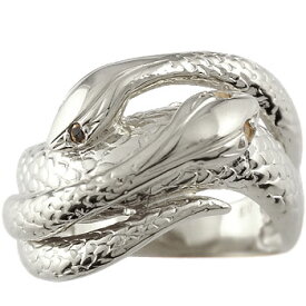 リング ブラックダイヤモンド シトリン スネーク 双頭のへび 蛇 指輪 シルバー ダイヤ 男女兼用 11月 人気