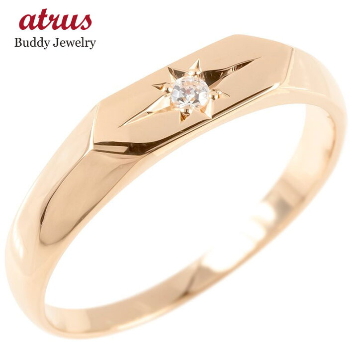 楽天市場】18金 リング ゴールド 印台 指輪 シンプル シグネットリング  