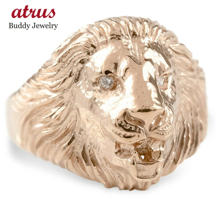 楽天市場】ピンキーリング ゴールド 10金 リング ライオン  