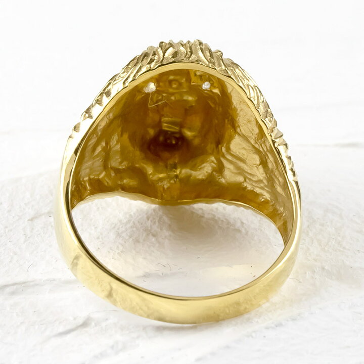 楽天市場】ゴールド リング ライオン ダイヤモンド 指輪 10k イエロー  