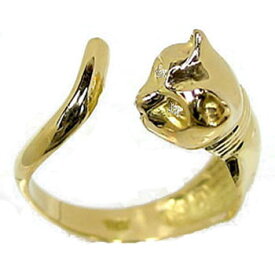 18金 リング k18 ゴールド ピンキーリング 猫 ダイヤモンド 指輪 シンプル イエローゴールドk18 ダイヤ 4月誕生石 ストレート宝石 人気 プレゼント ギフト 18k K18 ファッションリング ジュエリー 記念日 大人 おしゃれ 普段使い