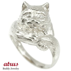リング ダイヤモンド 猫 シルバー925 エンゲージリング 幅広 指輪 ピンキーリング 婚約指輪 sv925 宝石 ねこ ネコ 男女兼用 人気
