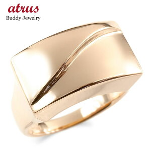 ピンキーリング 18k 18金 リング レディース 地金 ファッションリング ゴールド ピンクゴールドk18 婚約指輪 幅広 太め 女性モダン 人気