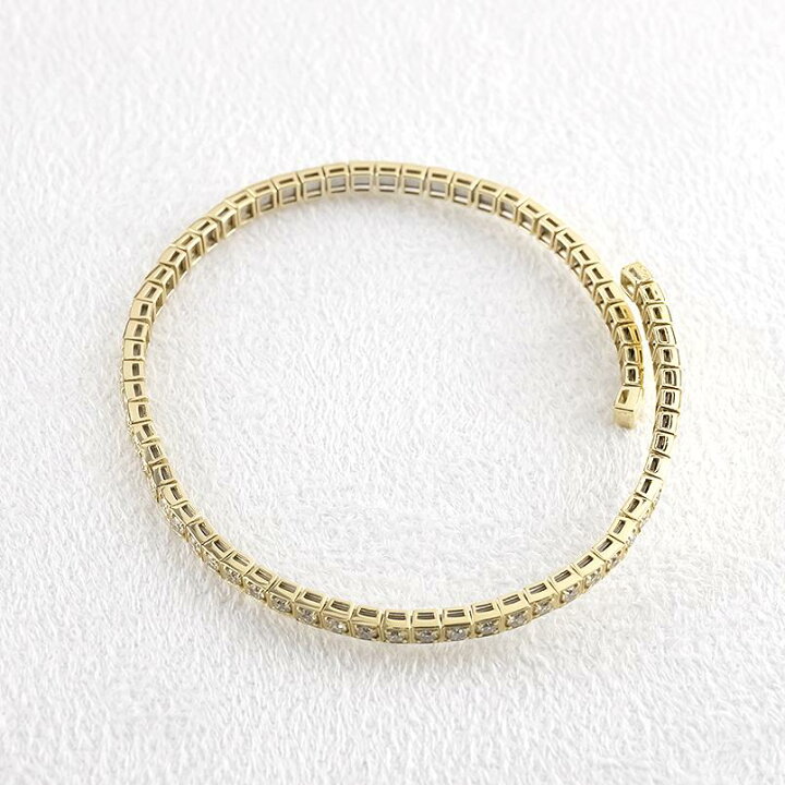 楽天市場】18金 バングル 18k ダイヤモンド ゴールド ブレスレット 