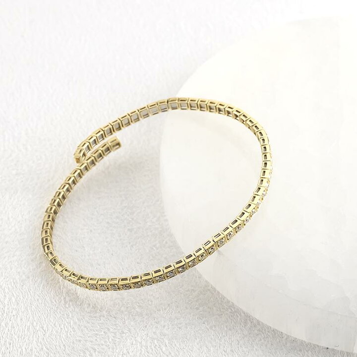 楽天市場】18金 バングル 18k ダイヤモンド ゴールド ブレスレット 