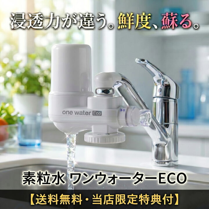 楽天市場】浄水器 蛇口直結型 素粒水 塩素除去 ワンウォーターECO 本体 