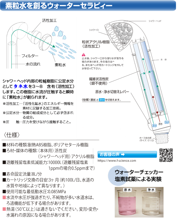 楽天市場】【豪華特典付】シャワーヘッド 塩素除去 浄水 「素粒水