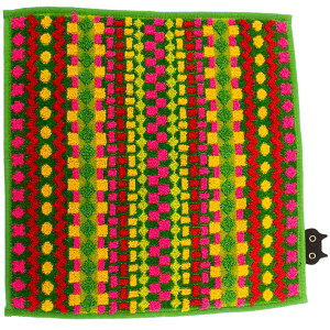 アツコマタノ タオルハンカチ <モザイク> ギフト 日本製 今治タオル Atsuko Matano 個性的 カラフル 可愛い 黒猫 おしゃれ ハンドタオル またのあつこ