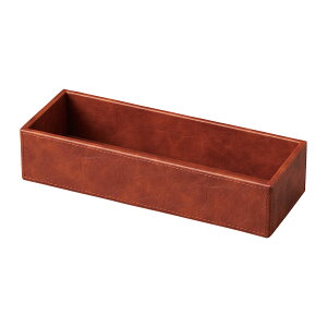 アメニティ&多目的ケース W250×D90×H50mm ブラウン 合皮 AT-343C えいむ(Aim)