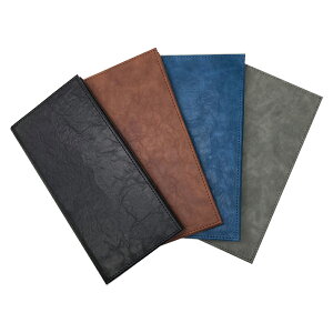 二ツ折伝票ホルダー W110×H220mm 左サイドポケット付 右マグネットクリップ付 合皮 BH-303 えいむ(Aim)