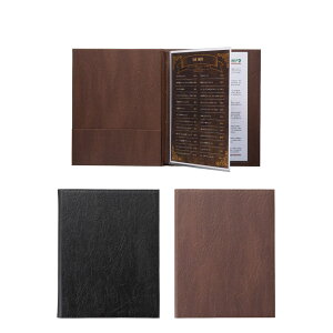 洋風メニューブック A4・4ページ ビスタイプ CLB-601 レザータッチビス4穴メニュー(内蔵型) えいむ(Aim)