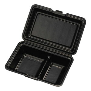 耐熱ランチボックス 2つ仕切り ブラック 400個 ※電子レンジ可 ※北海道・沖縄・離島 送料別途 Kランチ-54-D Klunch-54-D-BLK【テイクアウト・イベント・業務用・お祭り・使い捨て食品容器