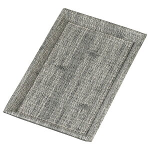 多目的トレイ グレイ W210×H18×D133mm 合皮 イグサ柄キャッシュトレイ CAT-207H えいむ(Aim)