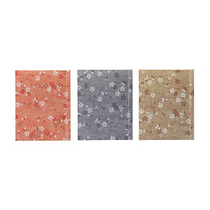 和風メニューブック A4・4ページ スライドタイプ クラフト SB-951 ブラウン・エンジ・パープル 小花柄