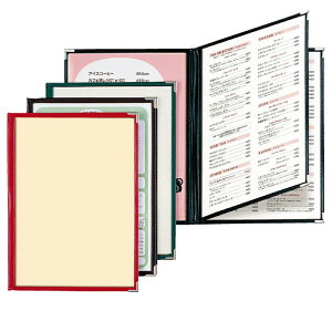 クリアメニューブック 【A4・6ページ】 ABW-20 合皮クリアテーピングメニュー6P