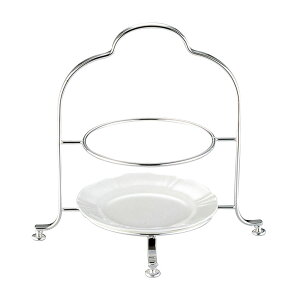 ケーキスタンド 18-8 ハイティースタンド 2段S 03210015 ステンレス 2段タイプ【本格的/パーティースタンド/アフタヌーンティー/ティーパーティー/ビュッフェ/ケーキ台/ハイティースタンド/