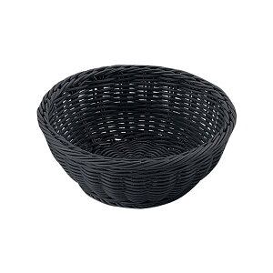 PPラタン 丸型バスケット 18型 ブラック RO-431-BK 01043118【籠 カゴ 食器洗浄機対応 衛生的 カフェ レストラン ホテル 調理器具 プロ仕様 オシャレ】