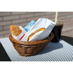 PPラタン 小判型バスケット 24型 ブラウン OV-110-BR 01011024【籠 カゴ 食器洗浄機対応 衛生的 カフェ レストラン ホテル 調理器具 プロ仕様 オシャレ】