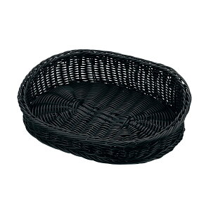 PPラタン 小判型フードバスケット斜め 60型 ブラック VB-944-BK 01094461【籠 カゴ 食器洗浄機対応 衛生的 カフェ レストラン ホテル 調理器具 プロ仕様 オシャレ】