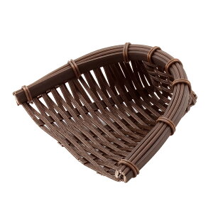 PPラタン 箕(み) 濃茶 12型 DP-120-DB 010DDP12 120x100xH47mm【竹風 籠 カゴ 食器洗浄機対応 衛生的 和カフェ 天ぷら 和菓子 和食 調理器具 プロ仕様 生鮮・鮮魚・青果・精肉にも!】