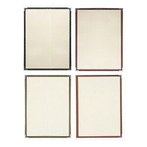 クリアメニューブック A4・2ページ 扇柄 PTA-422 PP布地クリアテーピングメニュー えいむ(Aim)