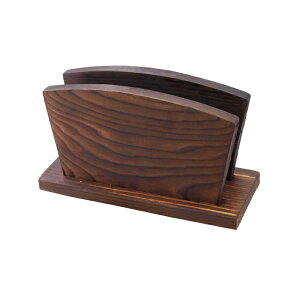 メニューブックスタンド 150xH75x60xミゾ巾20mm 木製 焼杉-14 シンビ(SHIMBI)