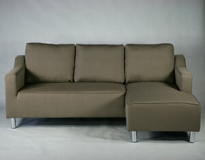 送料無料 新品 カウチソファ コーナーソファ ファブリック ライトブラウン MABU-16 Right hand