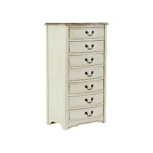 送料無料 新品 アンティーク調 7段 チェスト W約52×D約36×H約95.5cm ホワイト 引出し 引き出し アンティーク家具 木製 アンティーク風 アンティーク インテリア 家具 七段 キャビネ キャビネッ