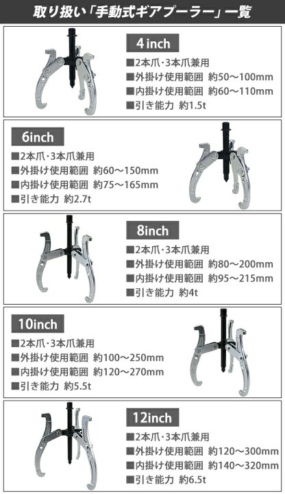 楽天市場】送料無料 手動式 ギアプーラー 10インチ 外掛け対応外径 約 