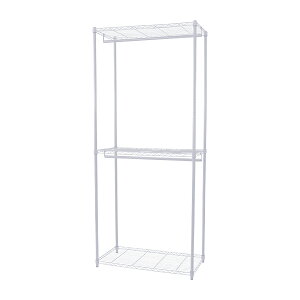 送料無料 3段 スチールラック ハンガーラック 選べるカラー アジャスター&キャスター付 約幅91×奥行46×高さ210cm 収納棚 ワードローブ ハンガーパイプ 棚板高さ調節 スチールシェルフ キッチ